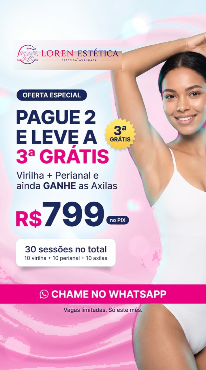 Trio Perfeito — promoção de 30 sessões na Loren Estética em Praia Grande