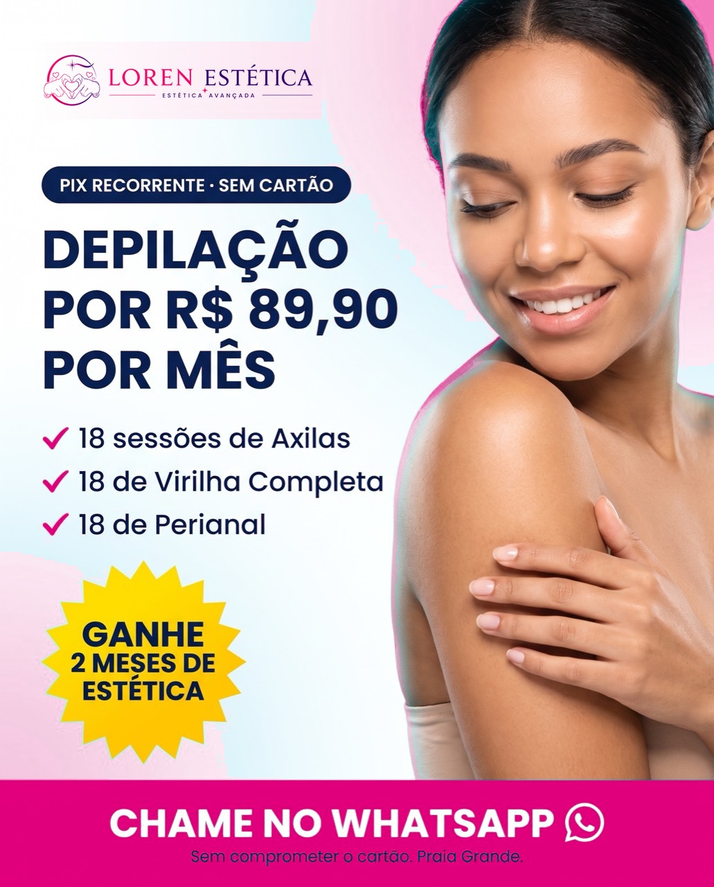 Compre e Ganhe — promoção de 54 sessões na Loren Estética em Praia Grande