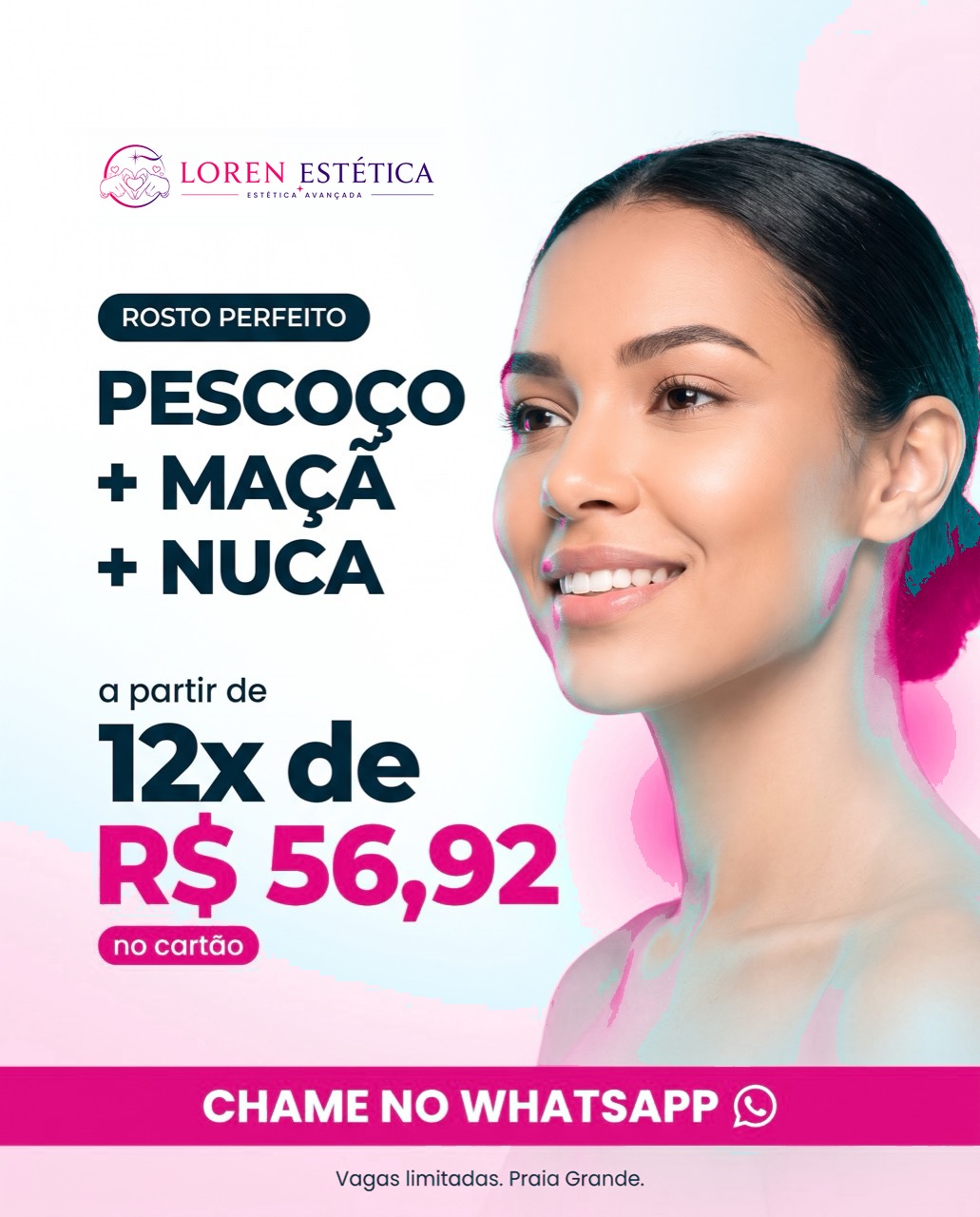 Rosto Perfeito — promoção de 30 sessões na Loren Estética em Praia Grande