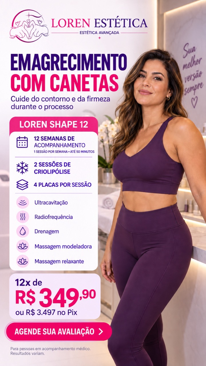 Loren Shape 12 — promoção de 12 sessões na Loren Estética em Praia Grande